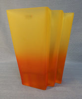 Striking Polish Yellow and Orange Glass Vase by Womar Glass