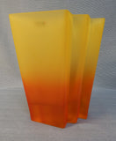 Striking Polish Yellow and Orange Glass Vase by Womar Glass