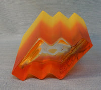 Striking Polish Yellow and Orange Glass Vase by Womar Glass