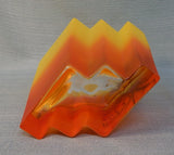Striking Polish Yellow and Orange Glass Vase by Womar Glass