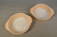 Pair of Vintage Fire King Peach Opalescent Baking Dishes