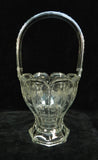 Vintage Heisey 13" Etched Glass Basket Vase