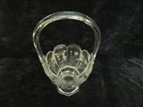 Vintage Heisey 13" Etched Glass Basket Vase