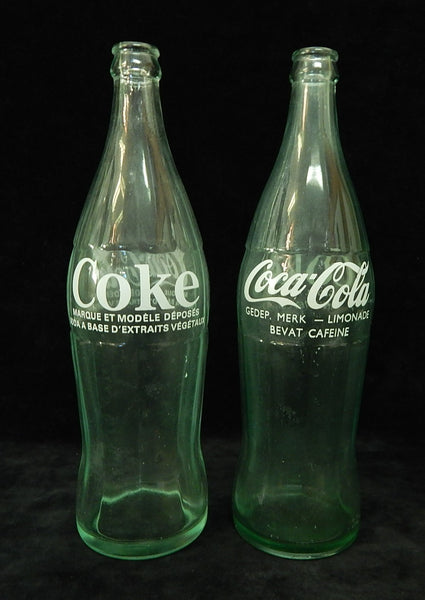 Vintage French & Dutch Coca-Cola Bottles - Lot of 2