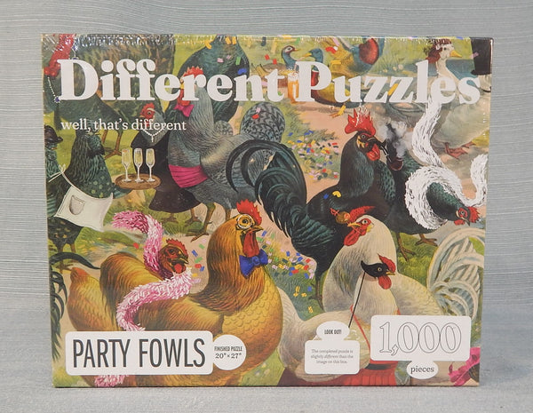 1000 Piece Party Fowls Different Puzzle - Brand New!