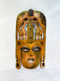 Kenyan Tribal Mask in Ochre and Black