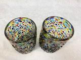 Pair of Mexican Confetti Glass Tumblers