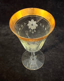 Vintage Tiffin Gold-Rimmed Optic Goblets - Set of 6