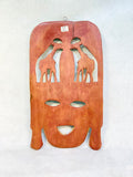 Kenyan Tribal Mask in Ochre and Black