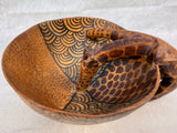 Giraffe Drinking From Bowl African Art
