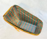 Longaberger Holiday Sleigh Basket with Fabric and Plasic Liners 1997 Edition