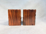 Hand Carved Wood Bookends with Old World Globes