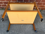 Teak Two Shelf Rolling Cart