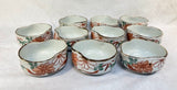 Vintage Japanese Hand-Painted Soup Bowls - Set of 10