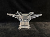 Stunning Crystal Centerpiece Bowl, Clear Large Flaring Square, Etched France