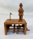 Handmade Mechanical Wood Golfer Toy