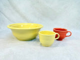 Fiesta Ware Mixing Bowl and Two Cups
