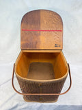 Vintage Redmon Woven Wood Picnic Basket