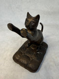 Vintage Bronze Cat Bookend