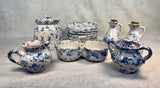 Bybee Blue and White Spongeware Pottery Set