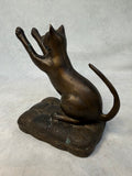 Vintage Bronze Cat Bookend