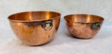 Vintage Copper Rolled Edge Mixing Bowls - Set of 2
