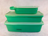 Tupperware Jadeite Green Food Keepers - Set of 3