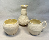 Three Beleek Pieces - Sugar and Creamer and Vase
