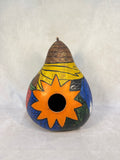 Colorful Hand-Painted Gourd Birdhouse