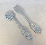 Wilton Armetale CAbbage Leaf Salad Bowl with Serving Utensils