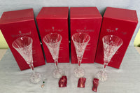 Waterford 12 Days of Christmas Flutes - Set of First 4 in Boxes