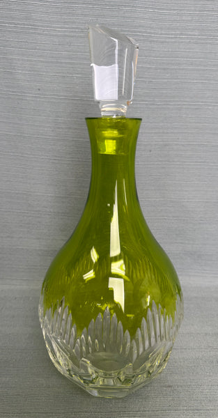 Waterford Mixology Decanter Neon Lime Cut to Clear Crystal 13.5" #156826 - Chipped Stopper