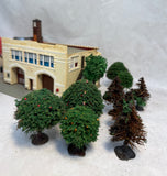 HO Scale Model Train Buildings, Trees and Animals, Various Makers