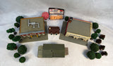 HO Scale Model Train Buildings, Trees and Animals, Various Makers