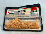 HO Scale Model Train Buildings, Trees and Animals, Various Makers