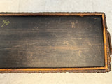 Cranes in Marsh Wood Tray with Brown Wicker Frame