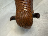 Hand Carved Wood Bison Sculpture