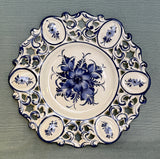 Portuguese Blue and White Reticulated Plate