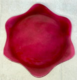 Annieglass Cranberry 1997 Scalloped Plate, Signed & Dated