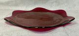 Annieglass Cranberry 1997 Scalloped Plate, Signed & Dated