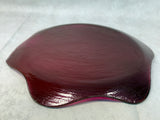 Annieglass Cranberry 1997 Scalloped Plate, Signed & Dated