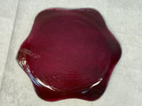Annieglass Cranberry 1997 Scalloped Plate, Signed & Dated