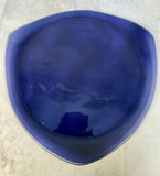 Annieglass Cobalt Blue Triangular Plate, Signed & Dated