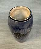 Pair Of Kenyan Carved Soapstone Vases with Animal Designs