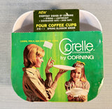 Corelle Spring Blossom Green Cups and Saucers