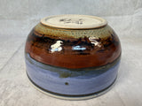 Handmade Drip Glaze 8" Pottery Bowl, Signed & Dated by Artist
