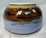 Handmade Drip Glaze 8" Pottery Bowl, Signed & Dated by Artist