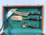 Kee Teck Vintage Thai, Siam 19 pc Brass Flatware Set w/ Wooden Case