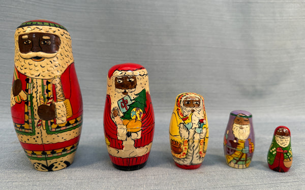 Black Santa Matrioshka - 5 Pieces