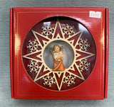 Holzschnitzerein Wood-carved Angel with Dove Star Ornament - Like New!